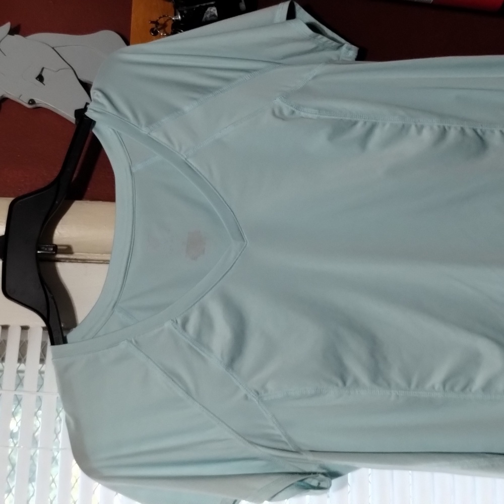 Livi light blue silky workout shirt